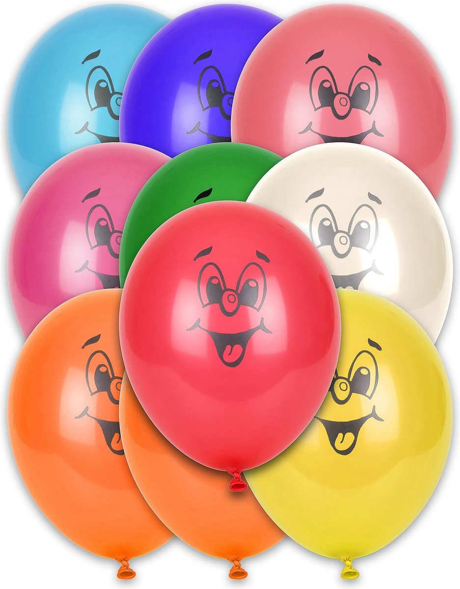 GLOBOLANDIA - 10 ballonnen in verschillende kleuren smile - Decoratie > Ballonnen